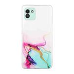 For Samsung Galaxy A03 Hollow Marble Pattern TPU Precise Hole Phone Case(Green)