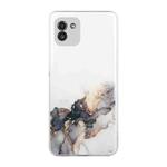 For Samsung Galaxy A03 Hollow Marble Pattern TPU Precise Hole Phone Case(Black)