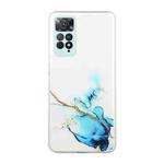 For Xiaomi Redmi Note 11 Pro Foreign Version Hollow Marble Pattern TPU Precise Hole Phone Case(Blue)