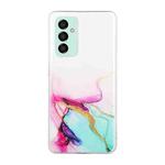 For Samsung Galaxy M23 Hollow Marble Pattern TPU Precise Hole Phone Case(Green)