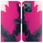 For OPPO Realme C31 Watercolor Pattern Horizontal Flip Leather Phone Case(Berry)