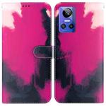 For OPPO Realme GT Neo3 Watercolor Pattern Horizontal Flip Leather Phone Case(Berry)
