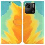 For Xiaomi Redmi 10A Watercolor Pattern Horizontal Flip Leather Phone Case(Autumn Leaf)