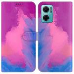 For Xiaomi Redmi Note 11E / Redmi 10 5G Watercolor Pattern Horizontal Flip Leather Phone Case(Purple Red)