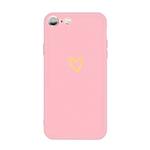 For iPhone 6s / 6 Golden Love-heart Pattern Colorful Frosted TPU Phone Protective Case(Pink)