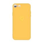 For iPhone 6s / 6 Golden Love-heart Pattern Colorful Frosted TPU Phone Protective Case(Yellow)