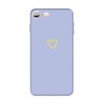 For iPhone 6s / 6 Golden Love-heart Pattern Colorful Frosted TPU Phone Protective Case(Light Purple)