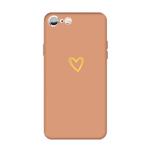 For iPhone 6s / 6 Golden Love-heart Pattern Colorful Frosted TPU Phone Protective Case(Coral Orange)