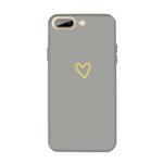 For iPhone 8 Plus / 7 Plus Golden Love-heart Pattern Colorful Frosted TPU Phone Protective Case(Gray)