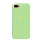 For iPhone 8 Plus / 7 Plus Golden Love-heart Pattern Colorful Frosted TPU Phone Protective Case(Green)