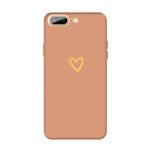 For iPhone 8 Plus / 7 Plus Golden Love-heart Pattern Colorful Frosted TPU Phone Protective Case(Coral Orange)