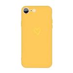 For iPhone SE 2022 / SE 2020 / 8 / 7 Golden Love-heart Pattern Colorful Frosted TPU Phone Protective Case(Yellow)