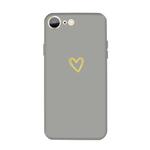 For iPhone SE 2022 / SE 2020 / 8 / 7 Golden Love-heart Pattern Colorful Frosted TPU Phone Protective Case(Gray)