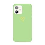 For iPhone 11 Golden Love-heart Pattern Colorful Frosted TPU Phone Protective Case(Green)