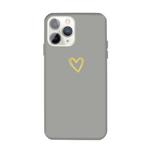 For iPhone 11 Pro Golden Love-heart Pattern Colorful Frosted TPU Phone Protective Case(Gray)
