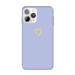 For iPhone 11 Pro Golden Love-heart Pattern Colorful Frosted TPU Phone Protective Case(Light Purple)