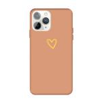 For iPhone 11 Pro Golden Love-heart Pattern Colorful Frosted TPU Phone Protective Case(Coral Orange)