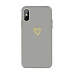 For iPhone X / XS Golden Love-heart Pattern Colorful Frosted TPU Phone Protective Case(Gray)