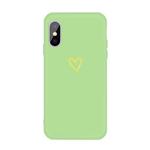 For iPhone X / XS Golden Love-heart Pattern Colorful Frosted TPU Phone Protective Case(Green)