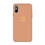 For iPhone X / XS Golden Love-heart Pattern Colorful Frosted TPU Phone Protective Case(Coral Orange)