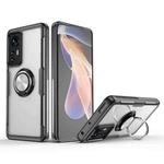 For Xiaomi 12 Transparent TPU + Acrylic Ring Holder Phone Case(Silver+Black)