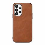 For Samsung Galaxy A73 5G Cowhide Texture PU Phone Case(Brown)