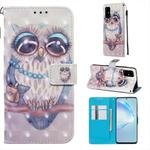For Galaxy S20+ 3D Painting Horizontal Flip Leather Case with Holder & Card Slot & Wallet & Lanyard(Grey Cat)