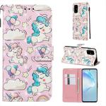 For Galaxy S20+ 3D Painting Horizontal Flip Leather Case with Holder & Card Slot & Wallet & Lanyard(Pink Pony)
