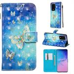 For Galaxy S20 Ultra 3D Painting Horizontal Flip Leather Case with Holder & Card Slot & Wallet & Lanyard(Golden Butterfly)