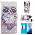 For Galaxy S20 3D Painting Horizontal Flip Leather Case with Holder & Card Slot & Wallet & Lanyard(Grey Cat)