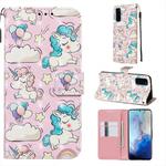 For Galaxy S20 3D Painting Horizontal Flip Leather Case with Holder & Card Slot & Wallet & Lanyard(Pink Pony)