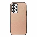 For Samsung Galaxy A73 5G Wood Texture PU Phone Case(Gold)