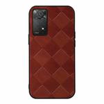 For Xiaomi Redmi Note 11 Pro Global Weave Plaid PU Phone Case(Brown)