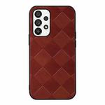 For Samsung Galaxy A53 5G Weave Plaid PU Phone Case(Brown)