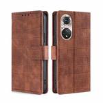 For Honor 50 Pro Skin Feel Crocodile Texture Magnetic Clasp PU Leather Phone Case(Brown)
