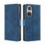 For Honor 50 Pro Skin Feel Crocodile Texture Magnetic Clasp PU Leather Phone Case(Blue)