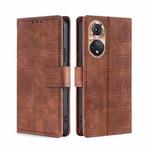 For Honor 50 Skin Feel Crocodile Texture Magnetic Clasp PU Leather Phone Case(Brown)