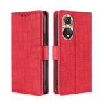 For Honor 50 Skin Feel Crocodile Texture Magnetic Clasp PU Leather Phone Case(Red)