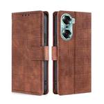For Honor 60 Skin Feel Crocodile Texture Magnetic Clasp PU Leather Phone Case(Brown)