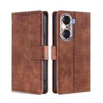 For Honor 60 Pro Skin Feel Crocodile Texture Magnetic Clasp PU Leather Phone Case(Brown)