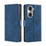 For Honor 60 Pro Skin Feel Crocodile Texture Magnetic Clasp PU Leather Phone Case(Blue)