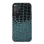 For Xiaomi Redmi Note 11 Pro Global Crocodile Top Layer Cowhide Leather Case(Cyan)