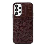 For Samsung Galaxy A33 5G Crocodile Top Layer Cowhide Leather Case(Coffee)