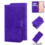 For Sharp Aquos Sense 3 / Sense3 Lite / Sense3 Basic & SHV45 Skin Feel Pure Color Leather Phone Case(Purple)