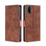 For vivo Y3s (2021) Skin Feel Crocodile Texture Magnetic Leather Phone Case(Brown)