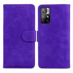 For Xiaomi Redmi Note 11 Skin Feel Pure Color Flip Leather Phone Case(Purple)