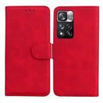 For Xiaomi Redmi Note 11 Pro / Note 11 Pro+ 5G Skin Feel Pure Color Flip Leather Phone Case(Red)