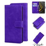 For Xiaomi Poco M3 Skin Feel Pure Color Flip Leather Phone Case(Purple)