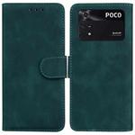 For Xiaomi Poco M4 Pro Skin Feel Pure Color Flip Leather Phone Case(Green)