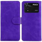 For Xiaomi Poco M4 Pro Skin Feel Pure Color Flip Leather Phone Case(Purple)